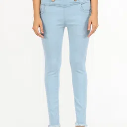 AngelFab Women High-Rise Clean Look Cotton Stretchable Jeans-image-12