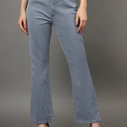 AngelFab Women Jean Bootcut High-Rise Light Fade Stretchable Cotton Jeans-picture-17