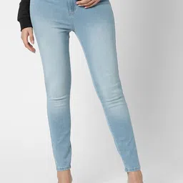 Vero Moda Women Skinny Fit High-Rise Light Fade Clean Look Stretchable Jeans-picture-26