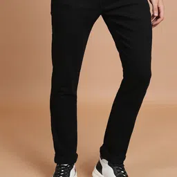 HIGHLANDER Men Black Skinny Fit Mid Rise Light Fade Stretchable Jeans-picture-42