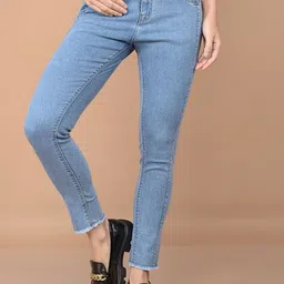 Crimsoune Club Women Skinny Fit Light Fade Stretchable Jeans image 1