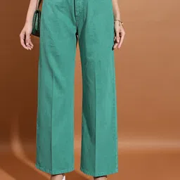 Tokyo Talkies Women Mid-Rise Clean Look Wide Leg Jeans-picture-34