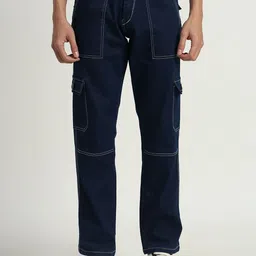 RAGZO Men Relaxed Fit Stretchable Pure Cotton Cargo Jeans-picture-21