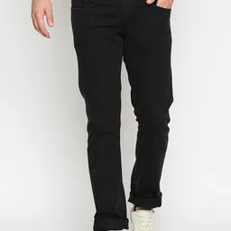 Basics Men Black Solid Slim Fit Stretchable Jeans-picture-27