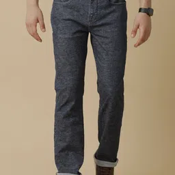 Cavallo by Linen Club Men Solid Cotton Linen Straight Fit Jeans-picture-38