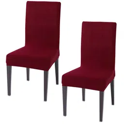 HOKIPO 2 Pcs Maroon Stretchable Dining Chair Covers-image-23