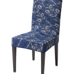 HOKIPO Blue & White Printed Stretchable Chair Covers-image-98