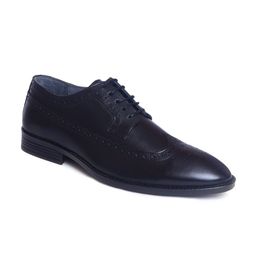 Zoom Shoes Men Black Textured Leather Formal Brouges-picture-47