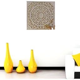 VAS collection home Beige Textured Wooden Wall Hanging-image-4