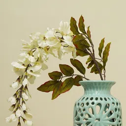 Pure Home and Living White Bean Artificial Flower Stem image 1