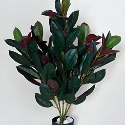 Blooming Floret Green Rubber Artificial Plant With Pot image 1