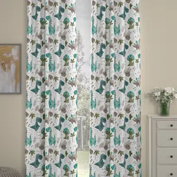 ROSARA HOME Pack of 2 White Quirky Print Door Curtains-image-17