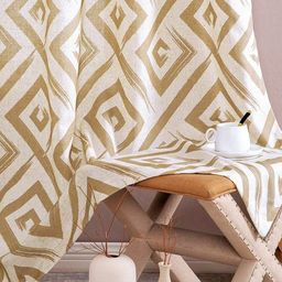 URBAN SPACE Beige Geometric Printed Cotton Long Door Curtain-picture-45