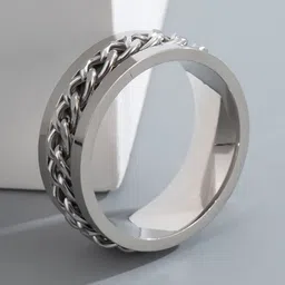 MEENAZ Men Silver-Plated Chain Linked Finger Ring-picture-15