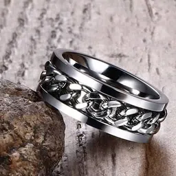 MEENAZ Men MEENAZ Men Silver-Plated Chain Desig Chain Designed Stainless Steel Finger Ring-image-79