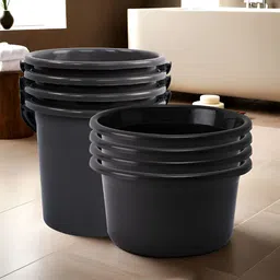 Kuber Industries Grey 8 pieces Bath Accessories Set image 1