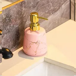 UMAI Pink & Brown Abstract Liquid Soap Dispenser 260 ml image 1