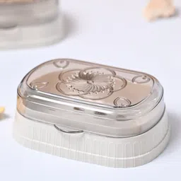 MARKET99 White & Grey Floral Printed Soap Dish Bathroom Accessories-picture-29