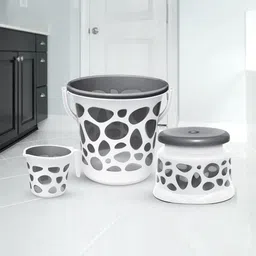 Milton Duplex Spa 3 Piece Set Grey 25 Litres Bucket with Mug & Stool-picture-33