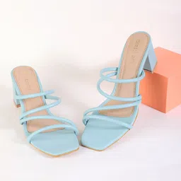DressBerry Blue Strappy Block Heels-image-84