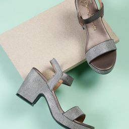 Bruno Manetti Textured Open Toe Block Heels  With Backstrap-picture-25