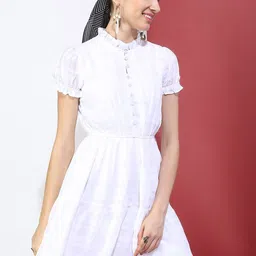 Tokyo Talkies White Checked Dress-picture-7