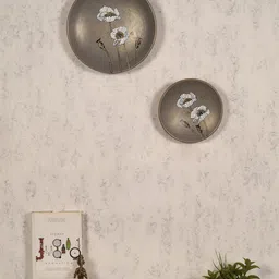 AAKRITI ART CREATIONS Blossom Impressions S02 Grey 2 Pcs Terracotta Wall Decor Plates-image-43
