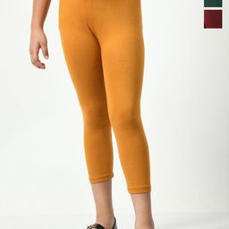 BAESD Girls Pack Of 3 Skinny Fit High-Rise Cotton Lycra Capris-picture-30