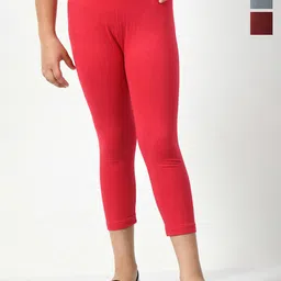 BAESD Girls Pack Of 3 Skinny Fit High-Rise Cotton Lycra Capris-image-2