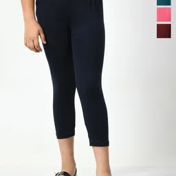 BAESD Girls Pack Of 4 Skinny Fit High-Rise Cotton Lycra Capris-picture-15