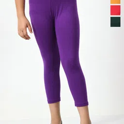 BAESD Girls Pack Of 4 Skinny Fit High-Rise Cotton Lycra Capris-picture-30