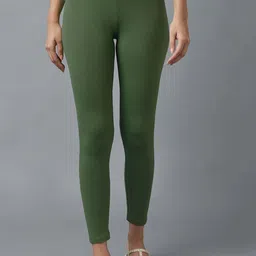 elleven Woman Green Cotton Lycra Tights-picture-33