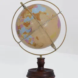 royaloak Decorative World Globe Gold & Multicolor Polyethylene & Metal image 3