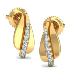 KUBERBOX Dilac 18KT Gold Diamond-Studded Earrings-1.44gm-picture-24