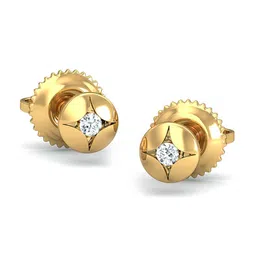 KUBERBOX Glary 18KT Gold Diamond-Studded Earrings-1.0gm-picture-34