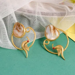 Silvermerc Designs Gold-Plated Contemporary Studs Earrings-picture-38