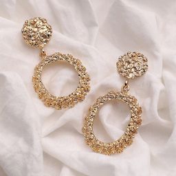 DressBerry Gold-Toned Gold-Plated Contemporary Drop Earrings-image-99
