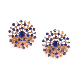 Jazz and Sizzle Blue Circular Studs Earrings-picture-21