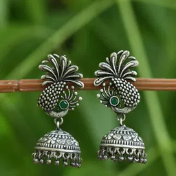 Anouk Silver-Plated Oxidised Jhumkas-picture-17