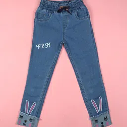 F2M Girls Slim Fit High-Rise Embroidered Cuffed Hem Cotton Jeans-image-39