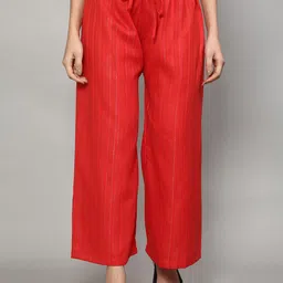 Jinfo Women Floral Flared Knitted Palazzos-image-25