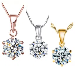 MYKI Set Of 3 Gold-Plated CZ Studded Pendants-picture-19