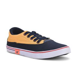 Sparx Men Navy Blue & Yellow Colourblocked Sneakers-picture-33