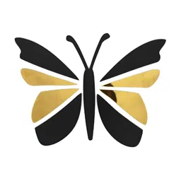 VAH Kya Bat Hai !! Black & Metallic-colored Shatterproof Acrylic Butterfly Mirror Sticker image 1