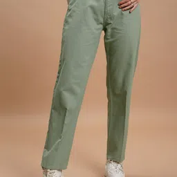 Tokyo Talkies Women Green Flared Trousers-picture-11