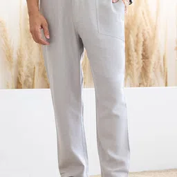 MR BUTTON Men Textured Trousers image 1