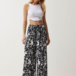 Happiness istanbul Women Floral Printed Parallel Trousers-picture-8