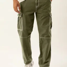 Bene Kleed Men Relaxed Fit Cargo Trousers With Contrast Stitch-picture-20
