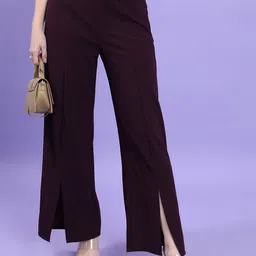 CHIC BY TOKYO TALKIES Women High-Rise Flared Parallel Trousers-image-38