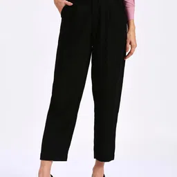 FITHUB Women Tapered Fit High-Rise Pleated Trousers-picture-24